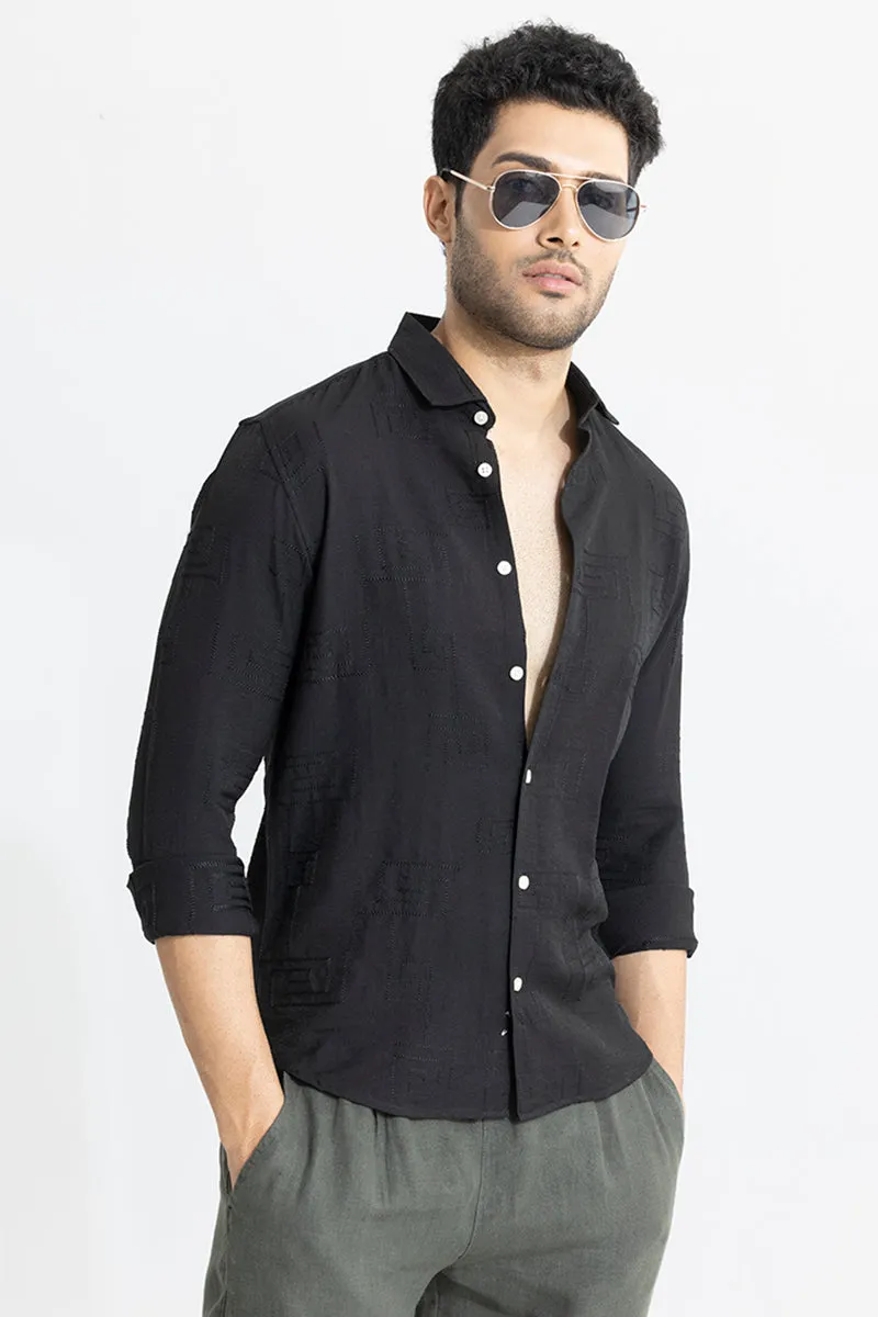 Artisanal Stitch Black Shirt