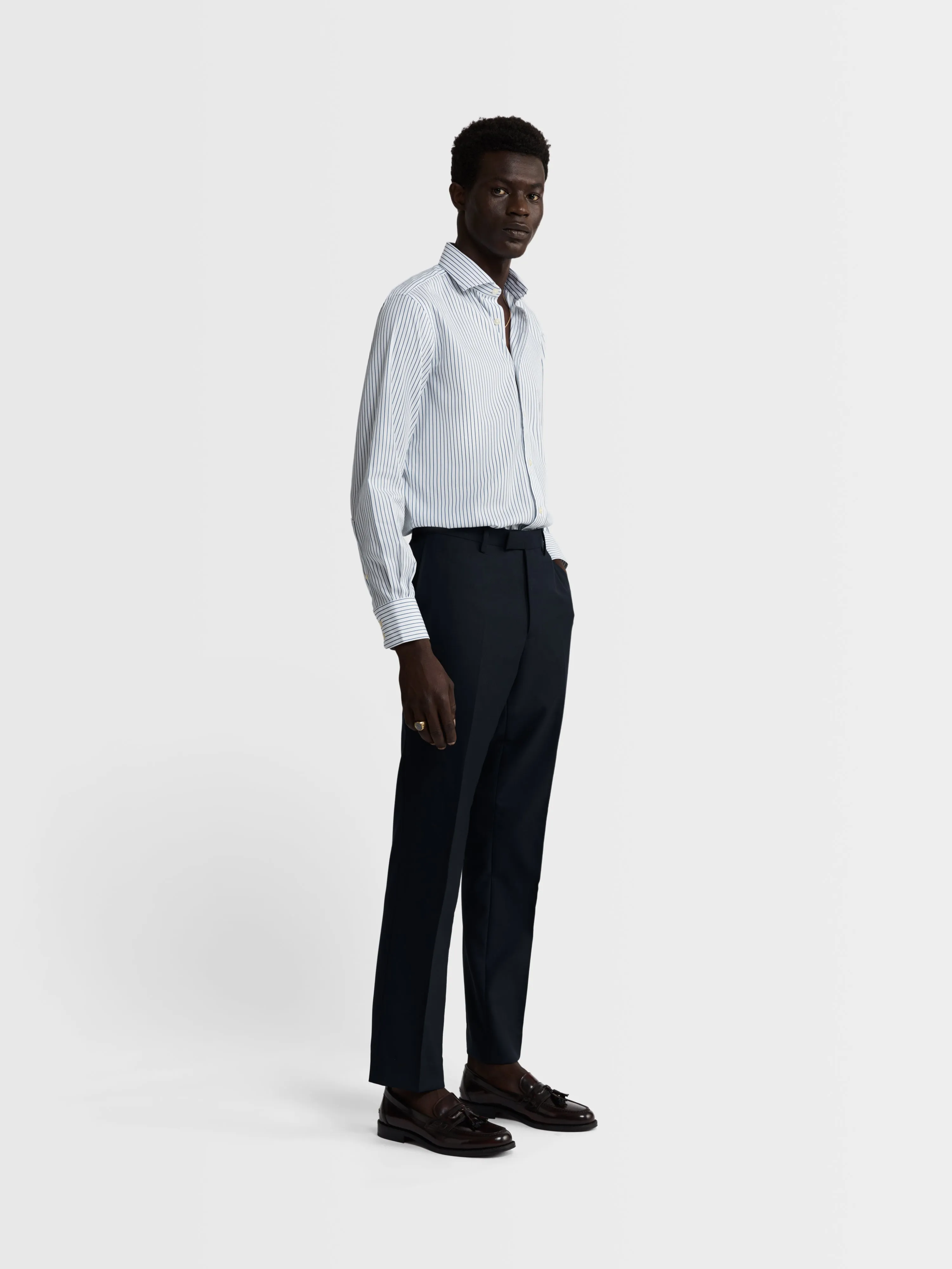 Birch Regular Fit Navy Trousers