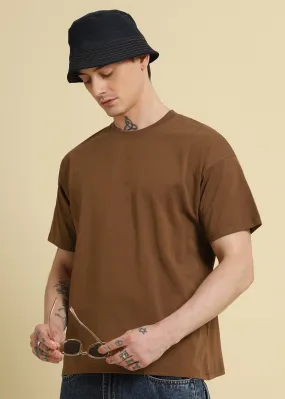 Brown Stripped Oversized T-shirt