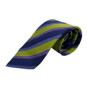 CANALI Textured Diagonal Stripe Tie - Blue, Purple, Lime