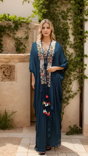 Chinon Crop Top with Skirt and Kaftan Shrug