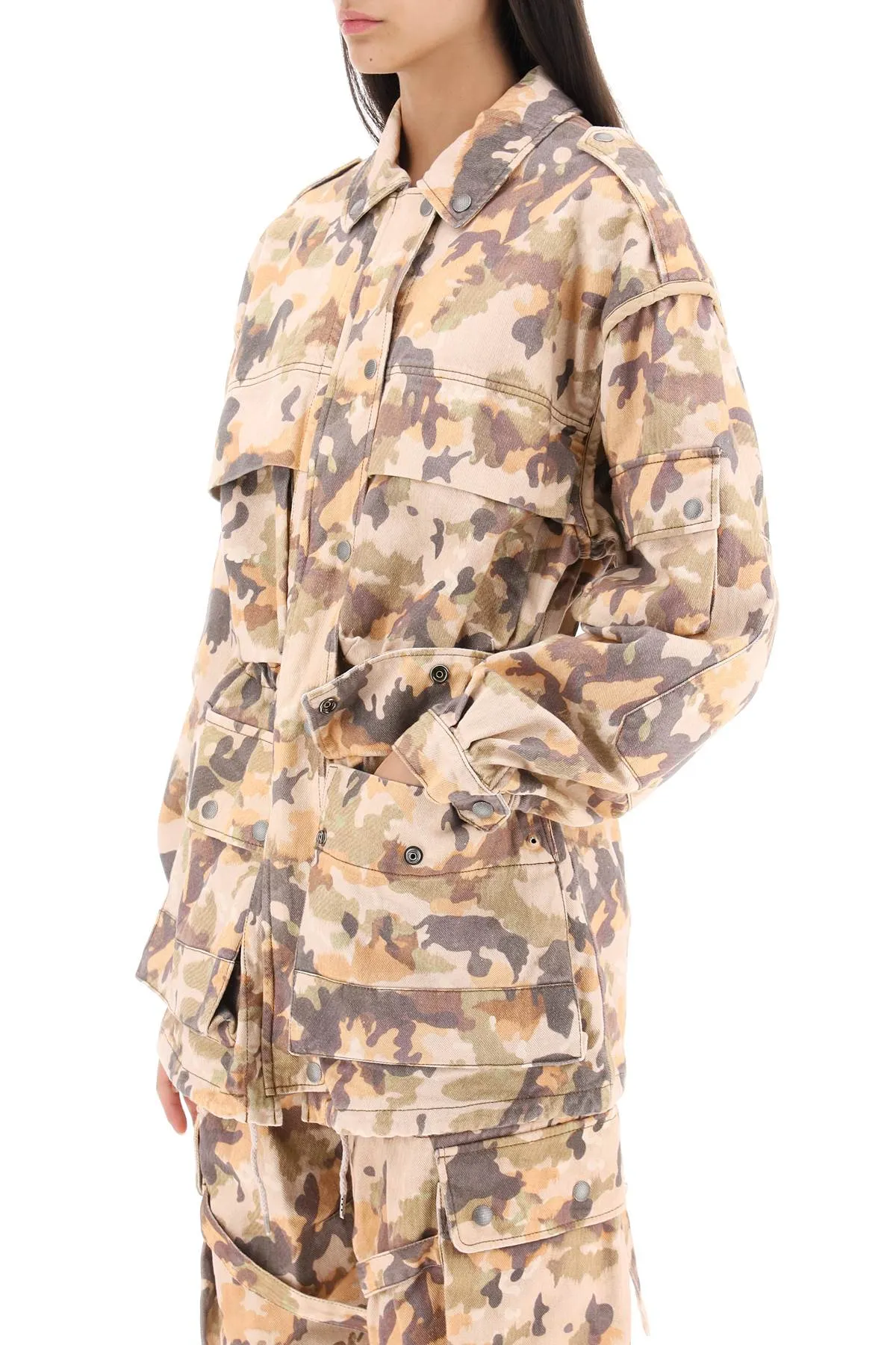 elize' jacket in cotton with camouflage pattern