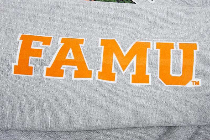 FLORIDA A&M UNIVERSITY CLASSIC MEN'S STACKED LOGO CREWNECK (HEATHER GRAY/BLACK)