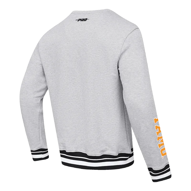 FLORIDA A&M UNIVERSITY CLASSIC MEN'S STACKED LOGO CREWNECK (HEATHER GRAY/BLACK)