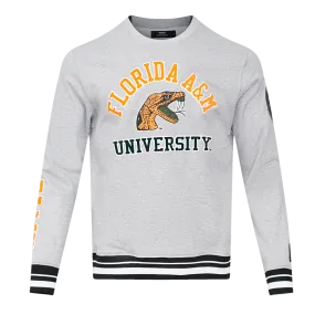 FLORIDA A&M UNIVERSITY CLASSIC MEN'S STACKED LOGO CREWNECK (HEATHER GRAY/BLACK)