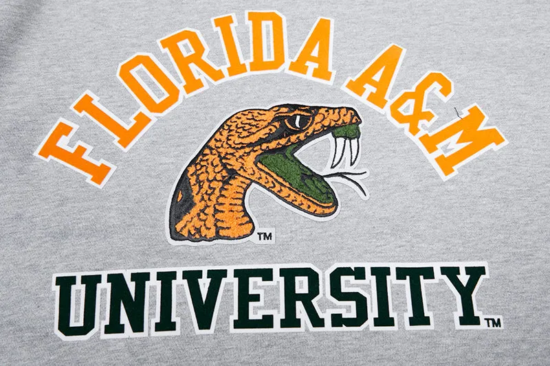 FLORIDA A&M UNIVERSITY CLASSIC MEN'S STACKED LOGO CREWNECK (HEATHER GRAY/BLACK)