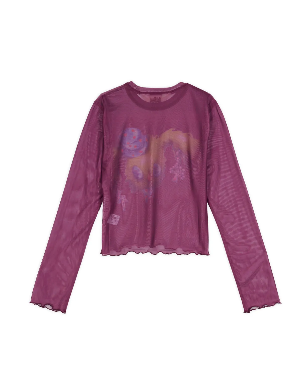 Gaspar Magician Hyper Mesh Long Sleeve Top - Plum