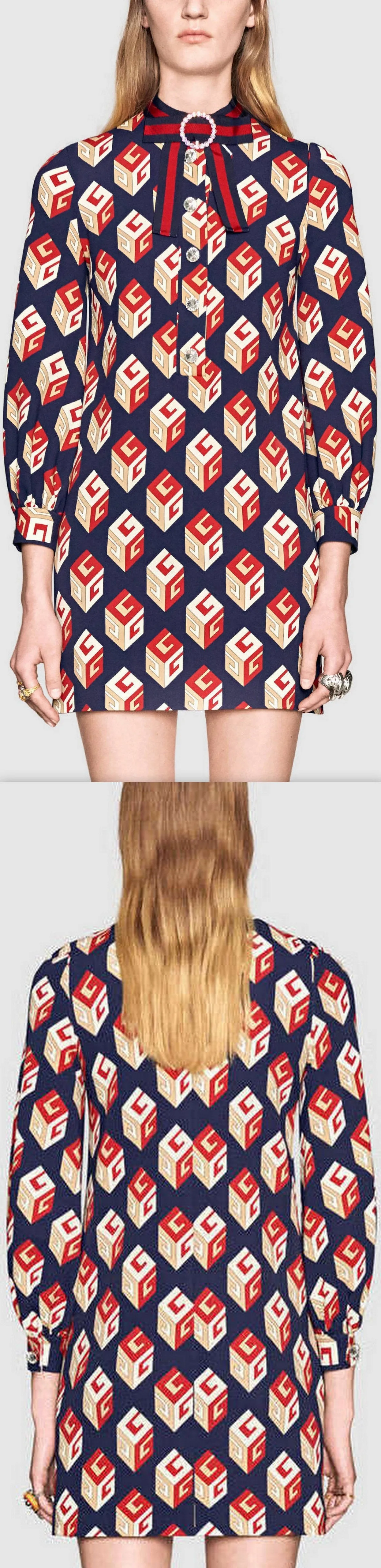 'GG Wallpaper' Print Dress