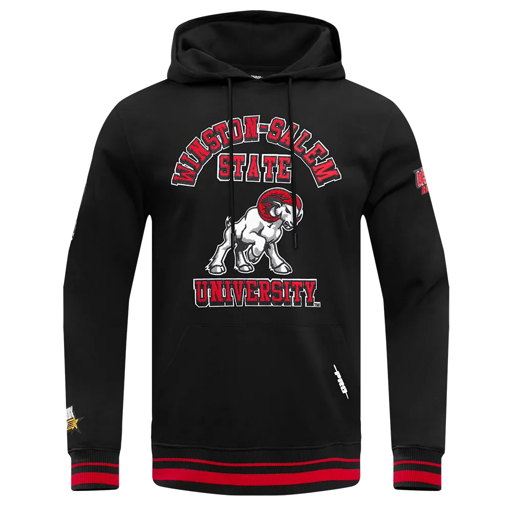 HBCU X NBA ALL STAR 2024 WINSTON-SALEM STATE UNIVERSITY MEN'S RIB PO HOODIE(BLACK/RED/BLACK)