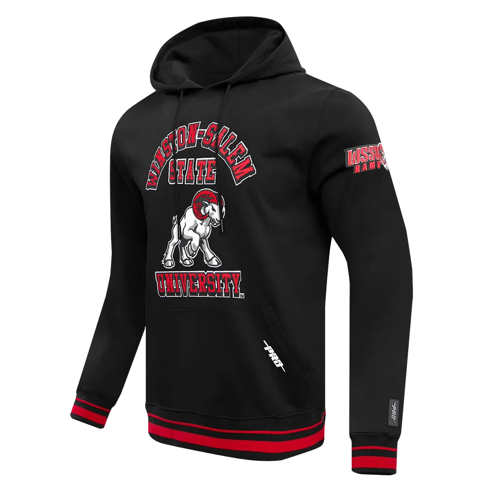 HBCU X NBA ALL STAR 2024 WINSTON-SALEM STATE UNIVERSITY MEN'S RIB PO HOODIE(BLACK/RED/BLACK)