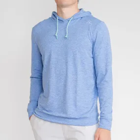 Hesi Performance Hoodie | Heather - Bunker Blue/White - Mint Green