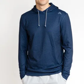 Hesi Performance Hoodie | The Stateside Dot - Evening Navy/Classic Red