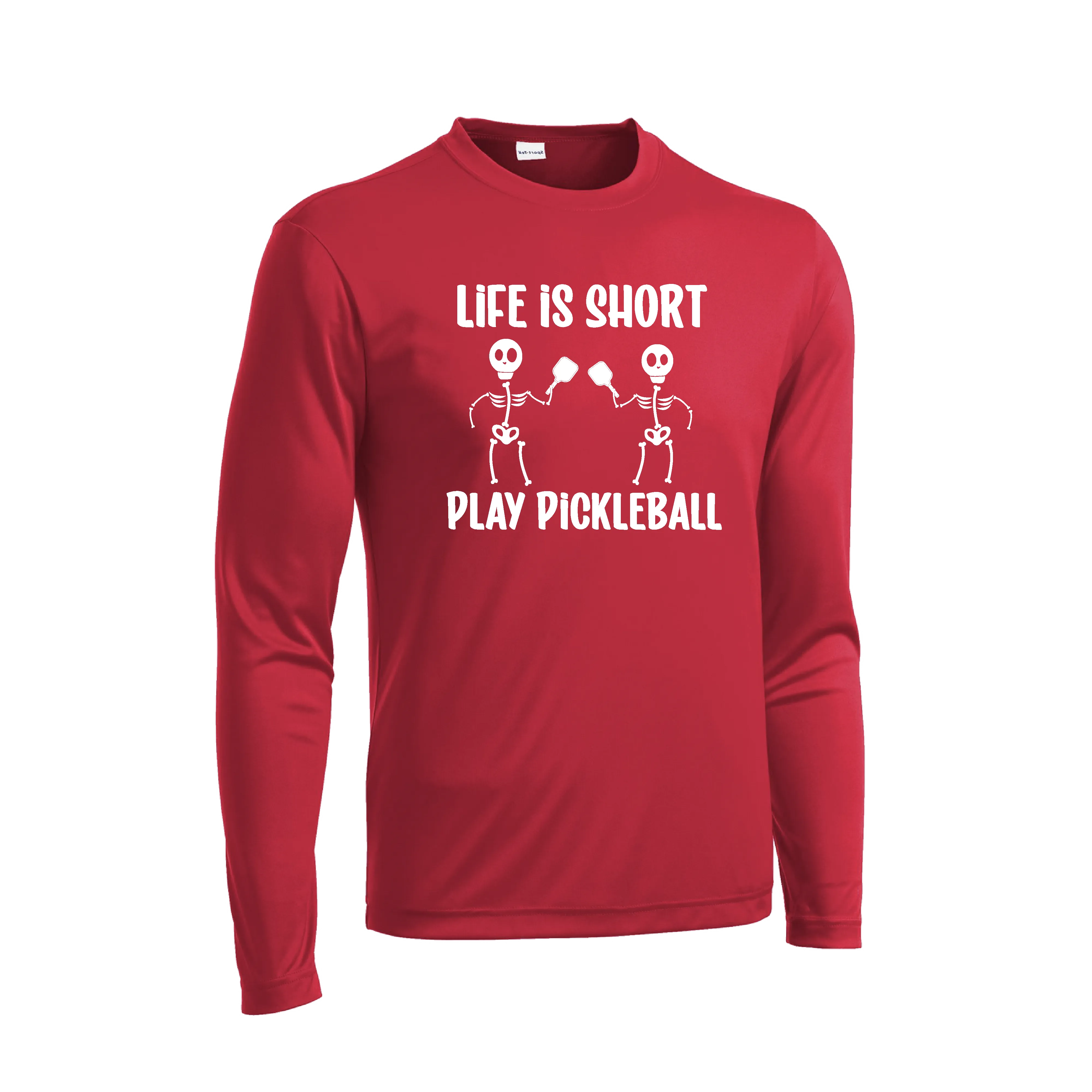 Life is Short Skeletons | Men's Long Sleeve Athletic Shirt | 100% Polyester