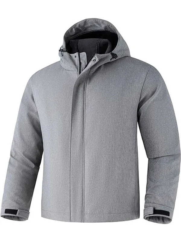 Men's Plus Soft Shell Jackets Fleece Lined Hooded Jacket Big Jacket