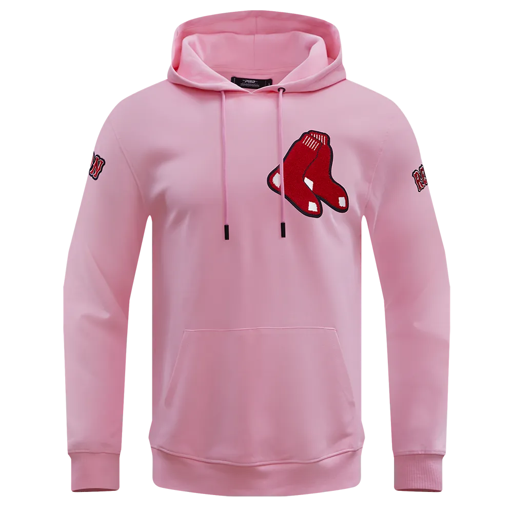 MLB BOSTON RED SOX CLASSIC CHENILLE MEN'S PO HOODIE (PINK)