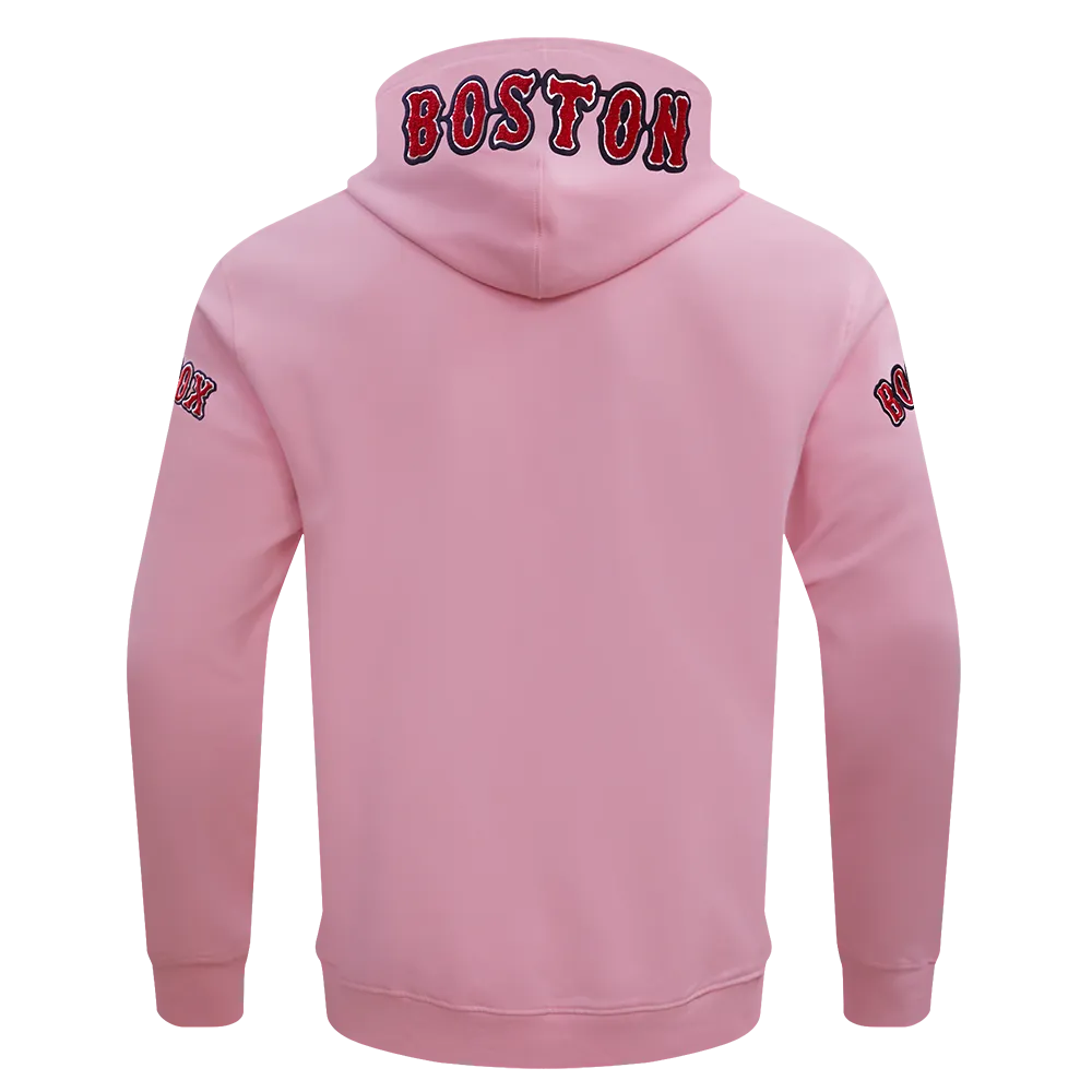 MLB BOSTON RED SOX CLASSIC CHENILLE MEN'S PO HOODIE (PINK)