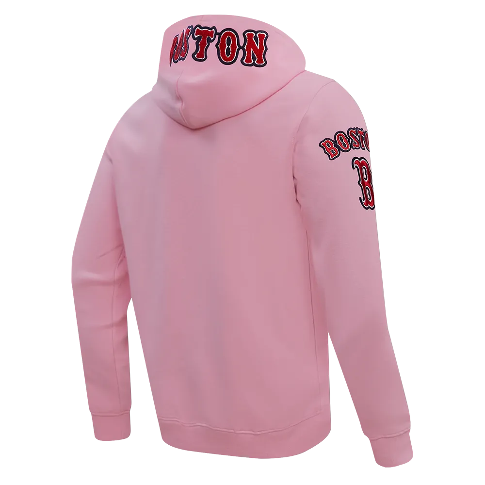 MLB BOSTON RED SOX CLASSIC CHENILLE MEN'S PO HOODIE (PINK)