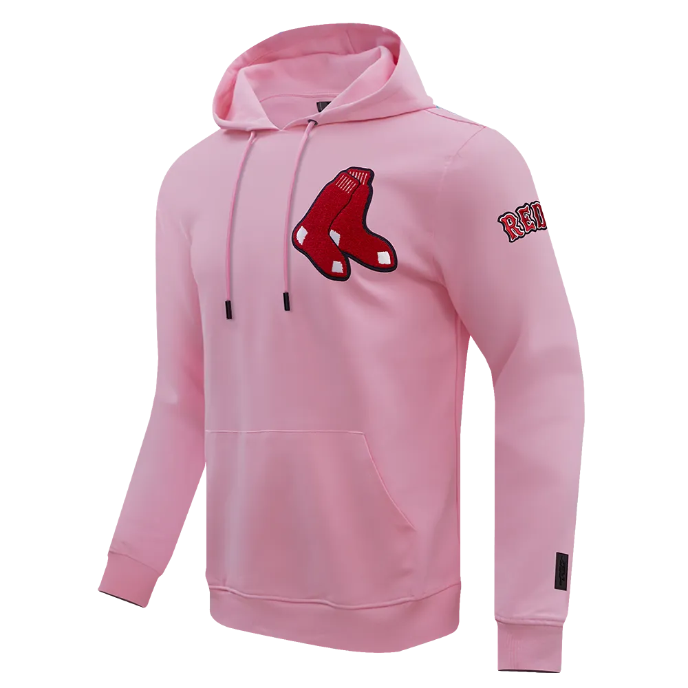 MLB BOSTON RED SOX CLASSIC CHENILLE MEN'S PO HOODIE (PINK)