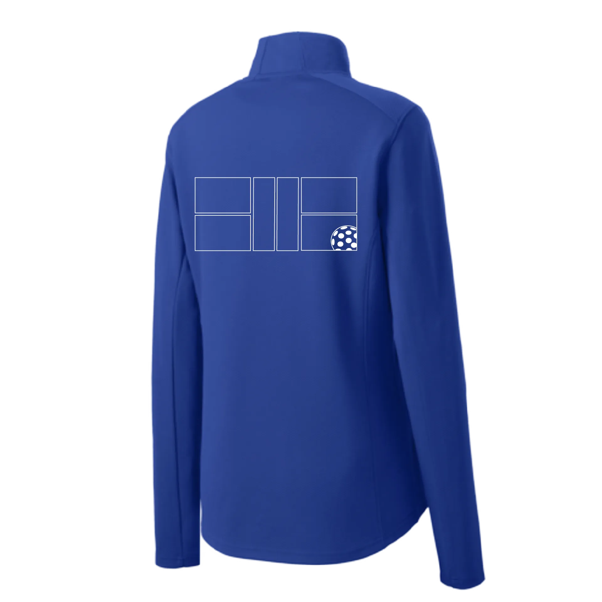 Pickleball Court With Pickleball (Customizable) | Women’s 1/4 Zip Pullover Athletic Shirt | 100% Polyester