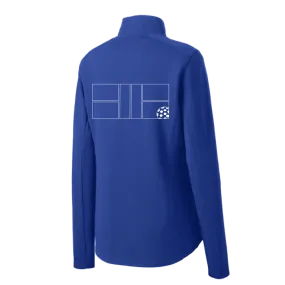 Pickleball Court With Pickleball (Customizable) | Women’s 1/4 Zip Pullover Athletic Shirt | 100% Polyester