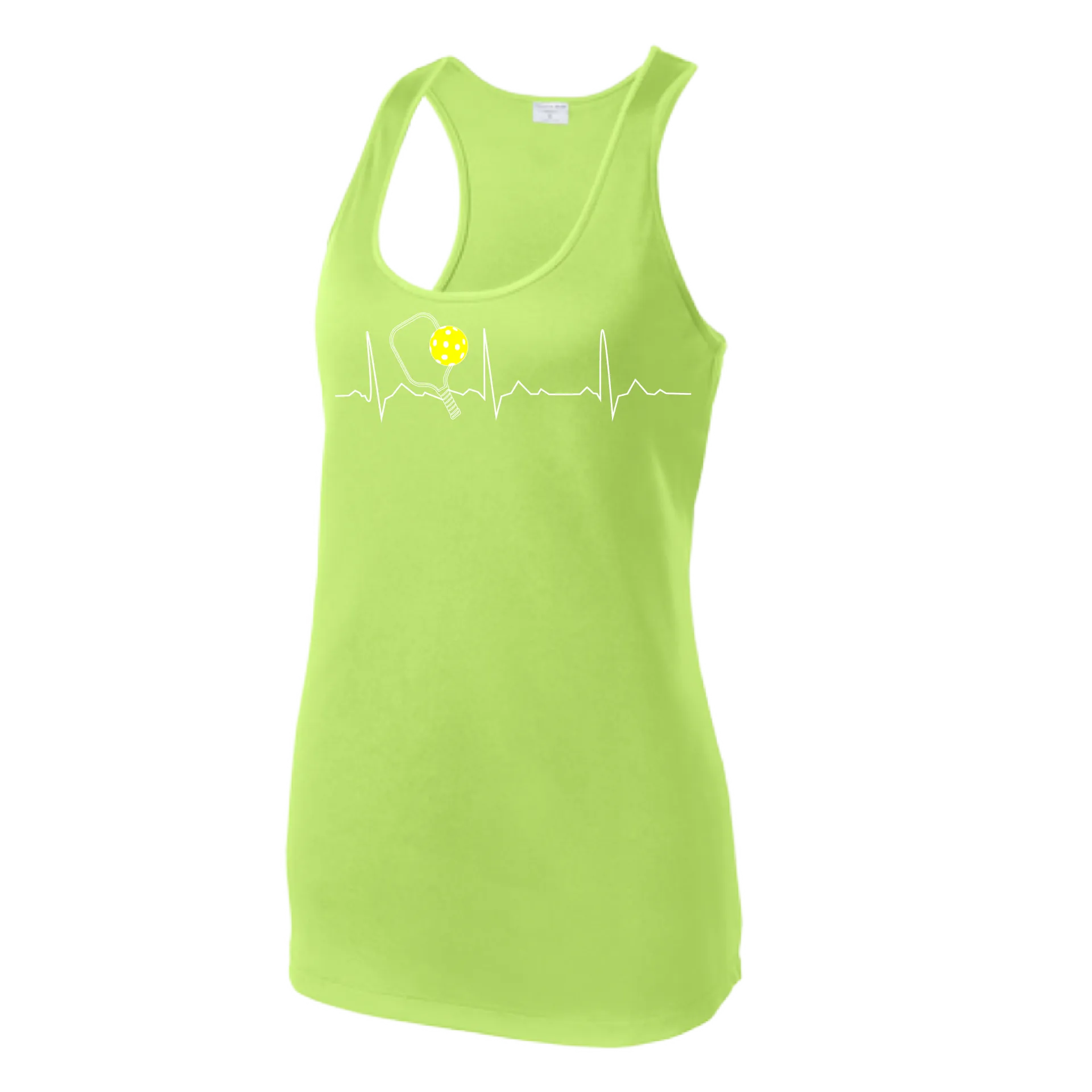 Pickleball Heartbeat EKG | Women’s Racerback Tank | 100% Polyester