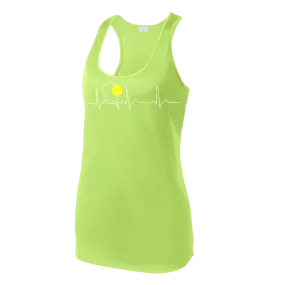 Pickleball Heartbeat EKG | Women’s Racerback Tank | 100% Polyester