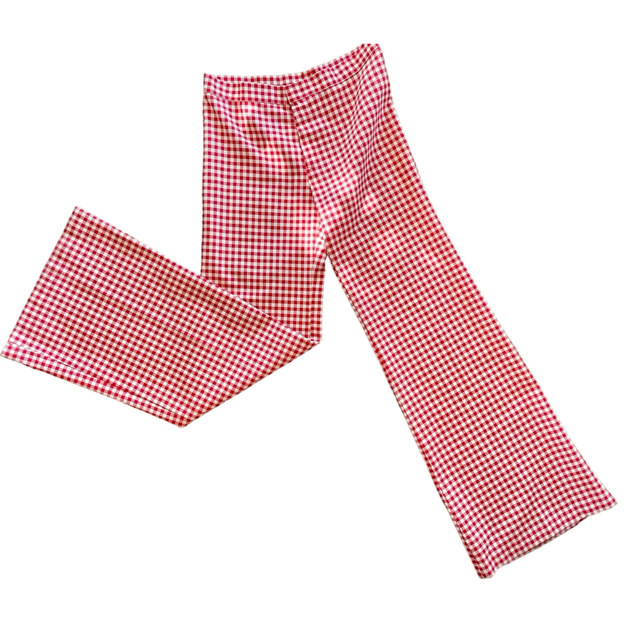 Red and White Gingham Pants