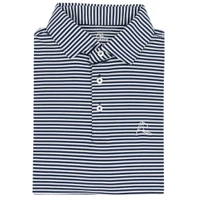 Fleet Navy/White Performance Polo - The Birdie Stripe Design